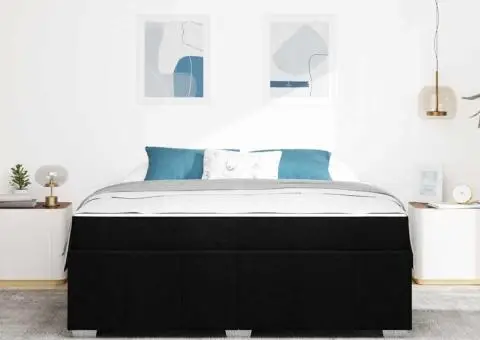 Cadru de pat Negru 180 x 200 cm țesătură - 5/5