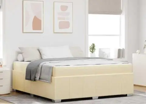 Cadru de pat Crem 180 x 200 cm țesătură - 1/5