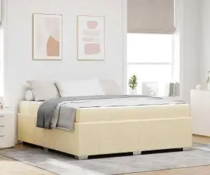 vidaXL Cadru de pat Crem 180 x 200 cm țesătură