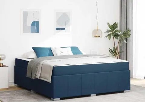 Cadru de pat albastru 180 x 200 cm țesătură - 1/5