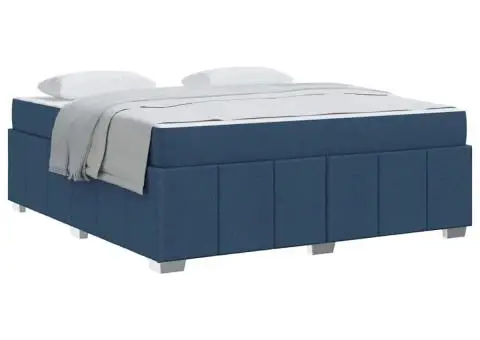 Cadru de pat albastru 180 x 200 cm țesătură - 3/5