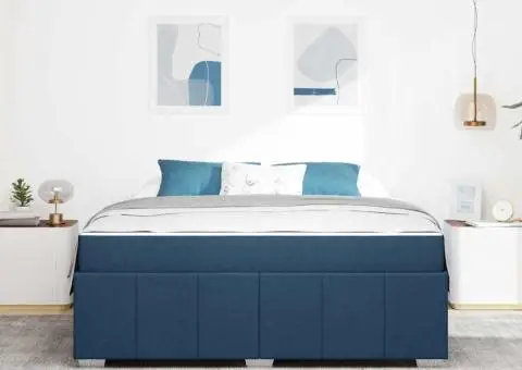 Cadru de pat albastru 180 x 200 cm țesătură - 5/5