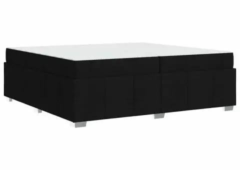 Cadru de pat Negru 200 x 200 cm țesătură - 2/5