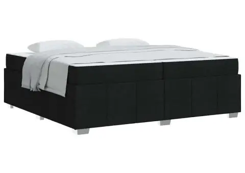 Cadru de pat Negru 200 x 200 cm țesătură - 3/5