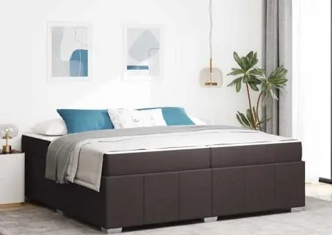 Cadru de pat Maro închis 200 x 200 cm țesătură - 1/5