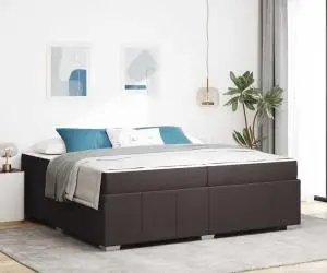vidaXL Cadru de pat Maro închis 200 x 200 cm țesătură
