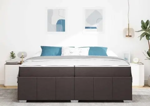 Cadru de pat Maro închis 200 x 200 cm țesătură - 5/5