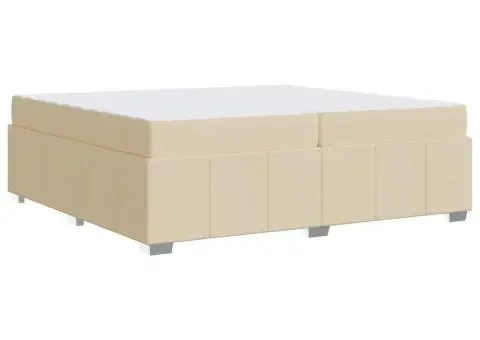 Cadru de pat Crem 200 x 200 cm țesătură - 2/5