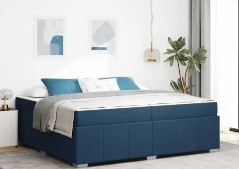 Cadru de pat Altele albastru 200 x 200 cm țesătură - 1/5