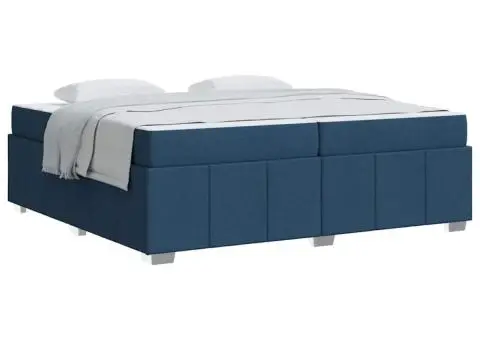 Cadru de pat Altele albastru 200 x 200 cm țesătură - 3/5