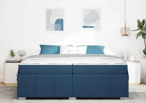 Cadru de pat Altele albastru 200 x 200 cm țesătură - 5/5