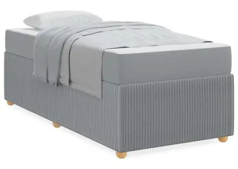 Cadru de pat Altele Gri deschis 80 x 200 cm țesătură - 4/5