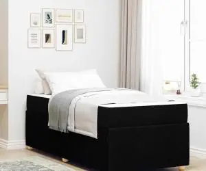 vidaXL Cadru de pat Altele Negru 80 x 200 cm țesătură
