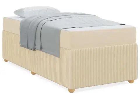 Cadru de pat Altele Crem 80 x 200 cm țesătură - 4/5