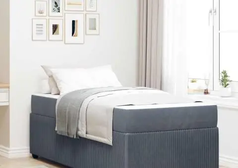 Cadru de pat cu saltea Altele Gri închis 80 x 200 cm Catifea - 1/5