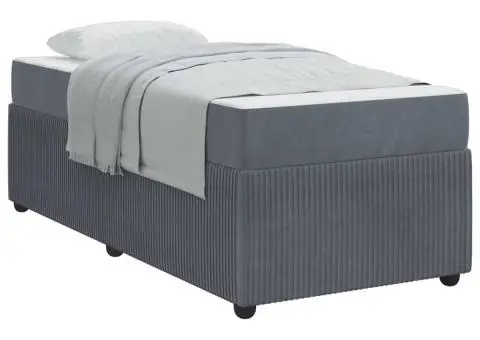 Cadru de pat cu saltea Altele Gri închis 80 x 200 cm Catifea - 3/5