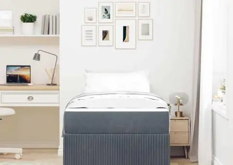 Cadru de pat cu saltea Altele Gri închis 80 x 200 cm Catifea - 5/5