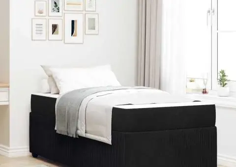 Cadru de pat cu saltea Altele Negru 80 x 200 cm Catifea - 1/5