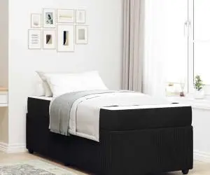 vidaXL Cadru de pat cu saltea Altele Negru 80 x 200 cm Catifea