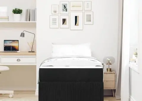 Cadru de pat cu saltea Altele Negru 80 x 200 cm Catifea - 5/5