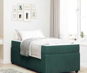vidaXL Cadru de pat cu saltea Altele Verde închis 80 x 200 cm Catifea