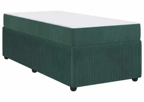 Cadru de pat cu saltea Altele Verde închis 80 x 200 cm Catifea - 2/5