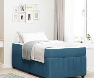 vidaXL Cadru de pat cu saltea Altele albastru 80 x 200 cm Catifea