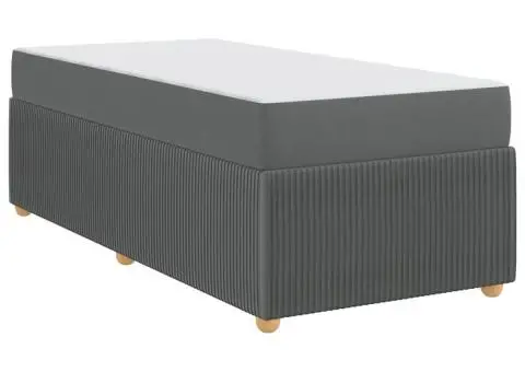 Cadru de pat Altele Gri închis 90 x 190 cm țesătură - 2/5