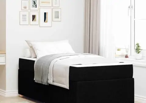 Cadru de pat Altele Negru 90 x 190 cm țesătură - 1/5