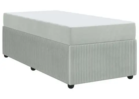 Cadru de pat cu saltea Altele Gri deschis 90 x 190 cm Catifea - 2/5