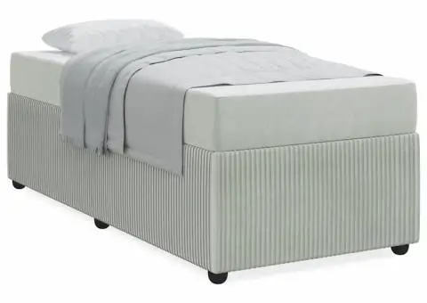 Cadru de pat cu saltea Altele Gri deschis 90 x 190 cm Catifea - 4/5