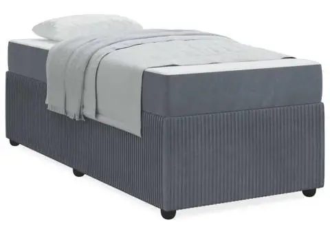 Cadru de pat cu saltea Altele Gri închis 90 x 190 cm Catifea - 4/5