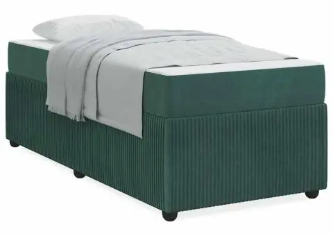 Cadru de pat cu saltea Altele Verde închis 90 x 190 cm Catifea - 4/5