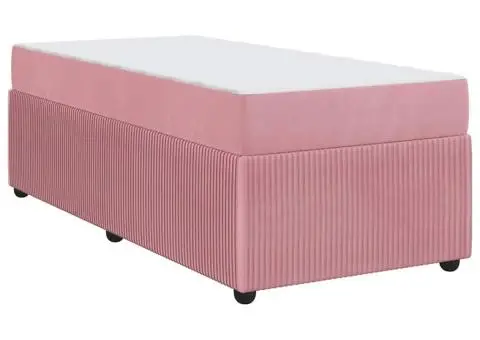 Cadru de pat cu saltea Altele Roz 90 x 190 cm Catifea - 2/5