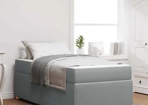 Cadru de pat Altele Gri deschis 90 x 200 cm țesătură - 1/5