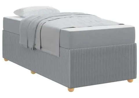 Cadru de pat Altele Gri deschis 90 x 200 cm țesătură - 3/5