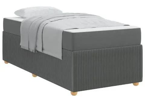 Cadru de pat Altele Gri închis 90 x 200 cm țesătură - 3/5