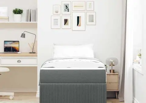 Cadru de pat Altele Gri închis 90 x 200 cm țesătură - 5/5