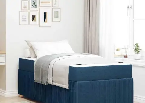 Cadru de pat Altele albastru 90 x 200 cm țesătură - 1/5