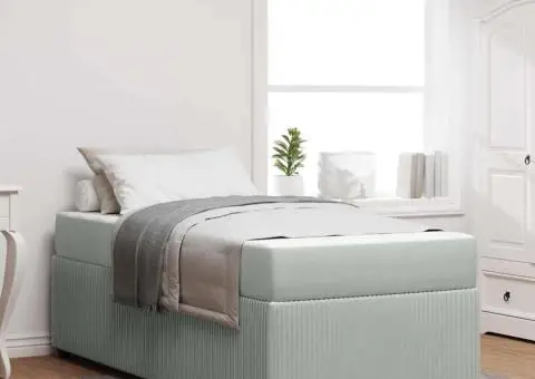 Cadru de pat cu saltea Altele Gri deschis 90 x 200 cm Catifea - 1/5