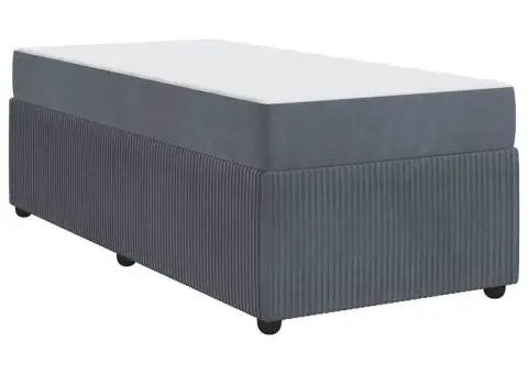 Cadru de pat cu saltea Altele Gri închis 90 x 200 cm Catifea - 2/5