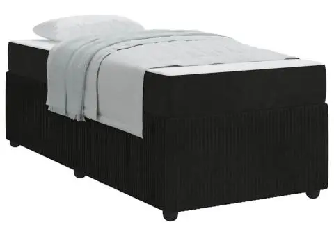 Cadru de pat cu saltea Altele Negru 90 x 200 cm Catifea - 3/5