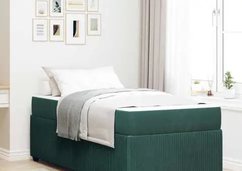 Cadru de pat cu saltea Altele Verde închis 90 x 200 cm Catifea - 1/5