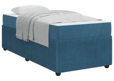 Cadru de pat cu saltea Altele albastru 90 x 200 cm Catifea - 3/5