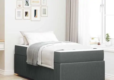 Cadru de pat Altele Gri închis 100 x 200 cm țesătură - 1/5