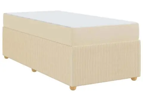 Cadru de pat Altele Crem 100 x 200 cm țesătură - 2/5