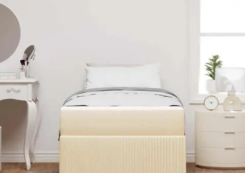 Cadru de pat Altele Crem 100 x 200 cm țesătură - 5/5