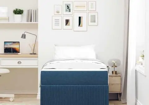 Cadru de pat Altele albastru 100 x 200 cm țesătură - 5/5