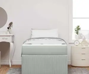 vidaXL Cadru de pat cu saltea Altele Gri deschis 100 x 200 cm Catifea