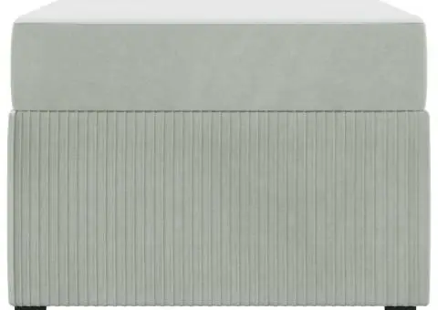 Cadru de pat cu saltea Altele Gri deschis 100 x 200 cm Catifea - 4/5